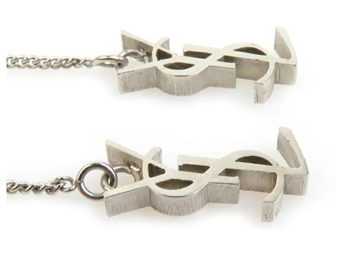 Pendientes de aro plateados Yves Saint Laurent Plata 