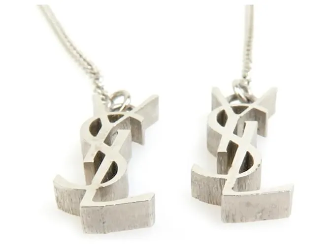 Pendientes de aro plateados Yves Saint Laurent Plata 