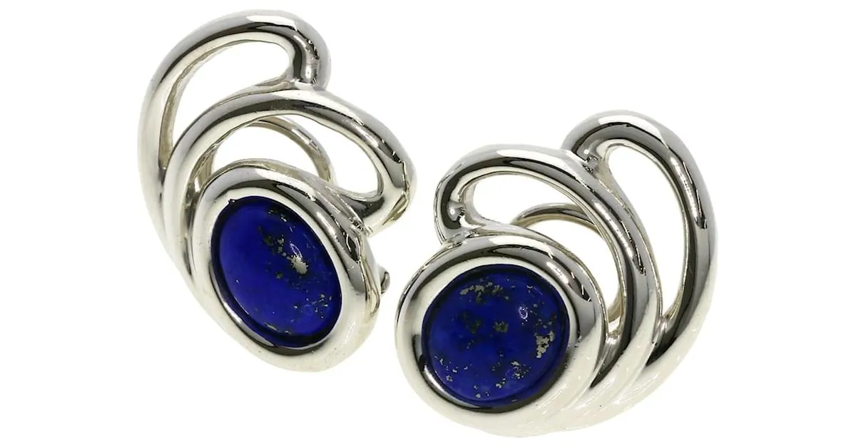 Pendientes de clip de plata Lapis Lazuli Tiffany & Co. 