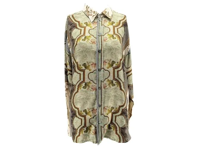 PIERRE LOUIS MASCIA Tops Camiseta.Seda M Internacional Beige 