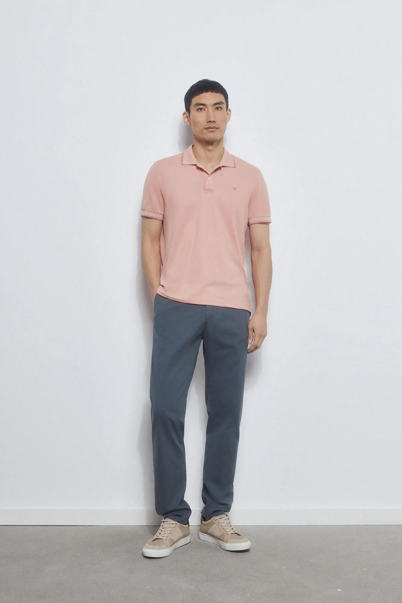 Plain tipped polo shirt