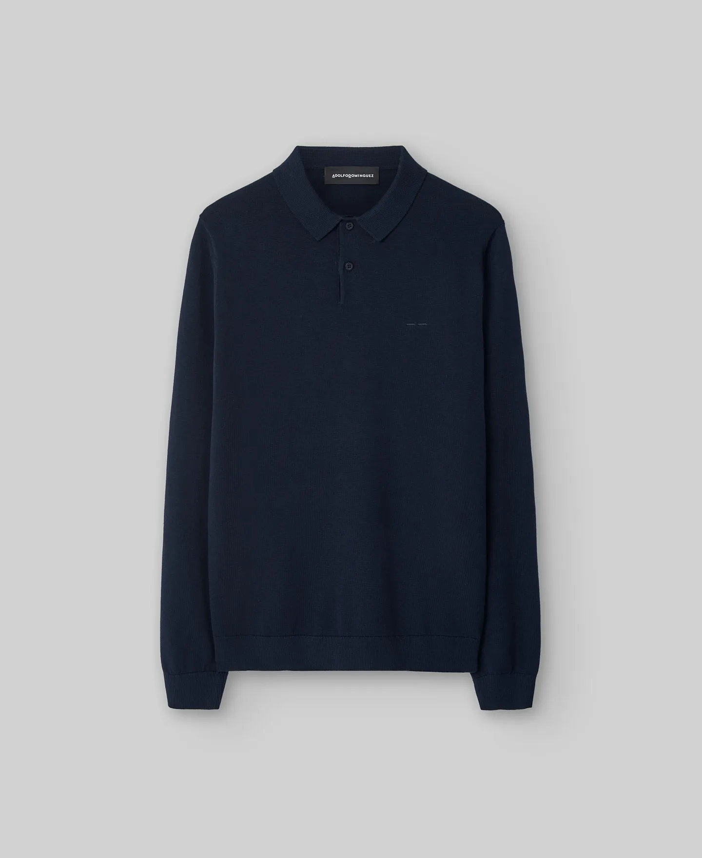 Polo manga larga algodón lana hombre
