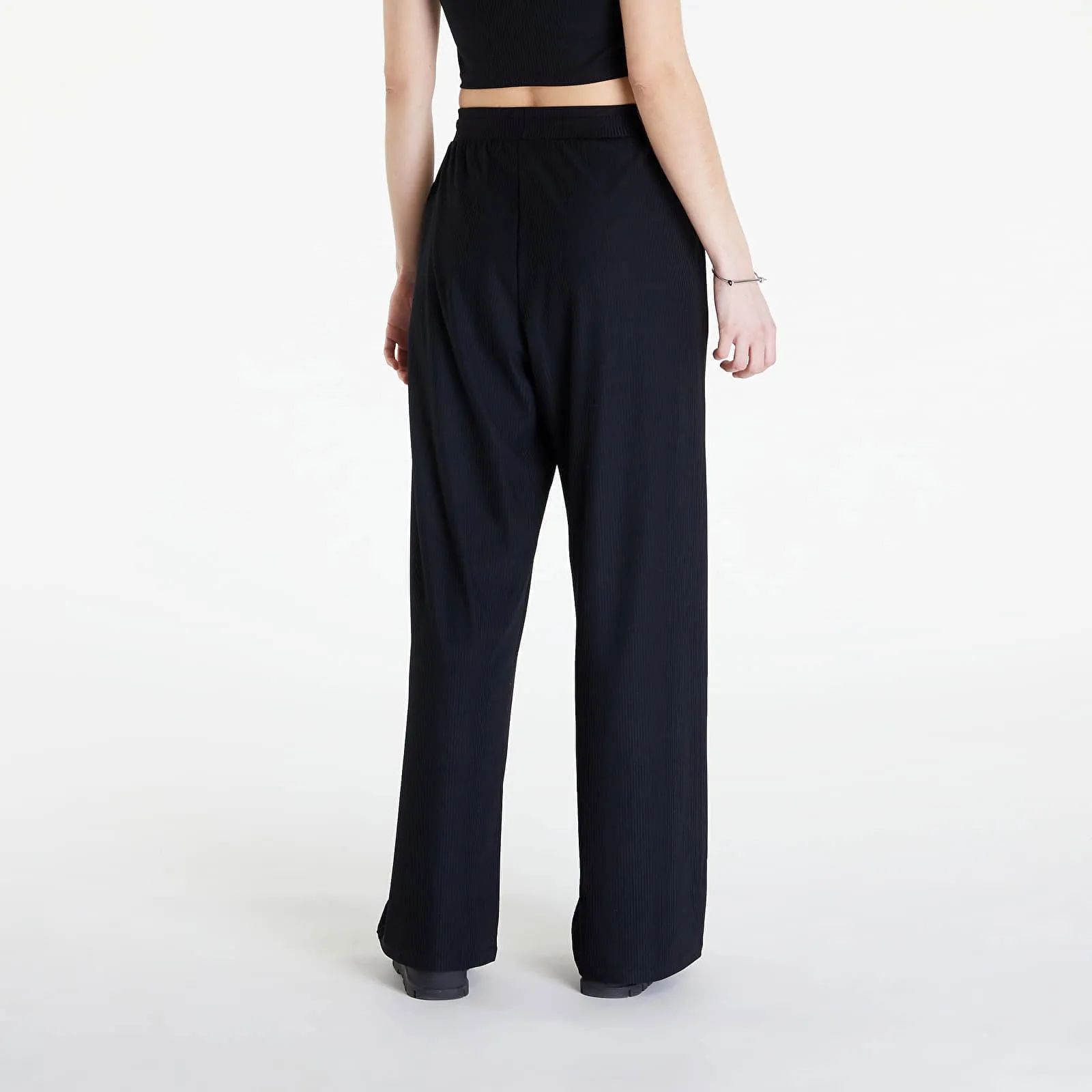 Roxy Rise & Vibe Rib Wide Leg Pants Black