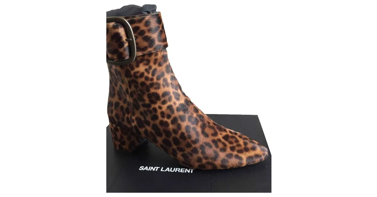 Saint Laurent Joplin 50 Estampado de leopardo 