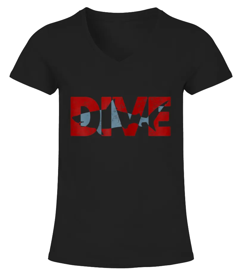 SCUBA DIVINGDIVE SHARK CAMISETA CUELLO PICO MUJER