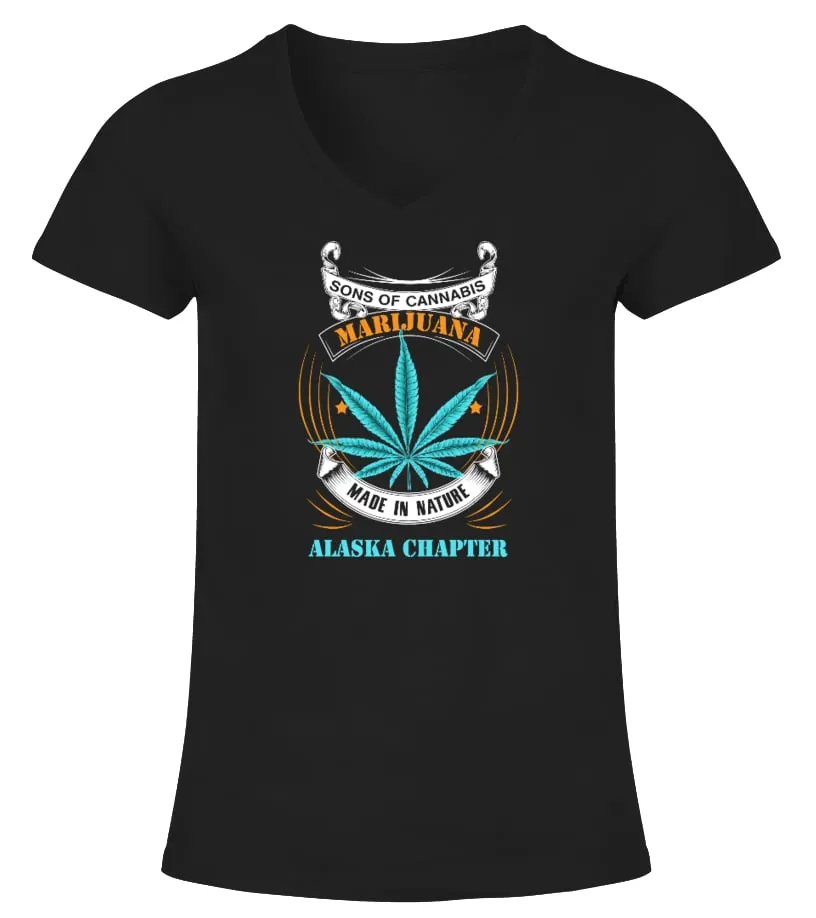 SONS OF CANNABIS ALASKA CHAPTER Camiseta cuello pico Mujer