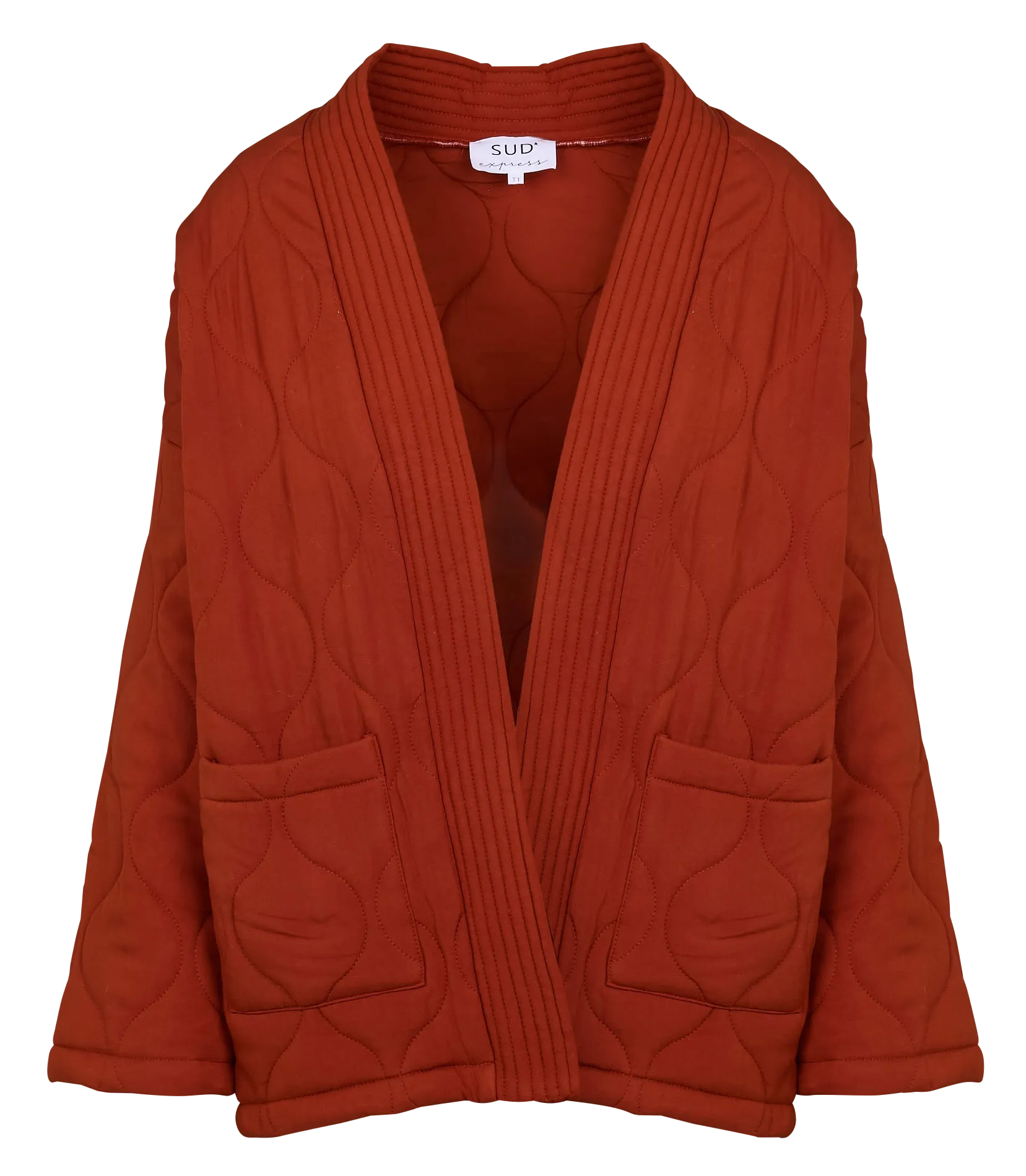 SUD EXPRESS VOLITA  CHAQUETA HOLGADA Y ACOLCHADA CON CUELLO CHAL EN ROJO