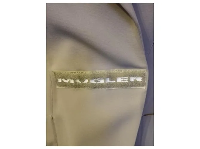 Thierry Mugler CHAQUETA MUGLER CREPÉ SUAVE GRÁFICO CRUZADO T FIRMADA 38/40 Beige 