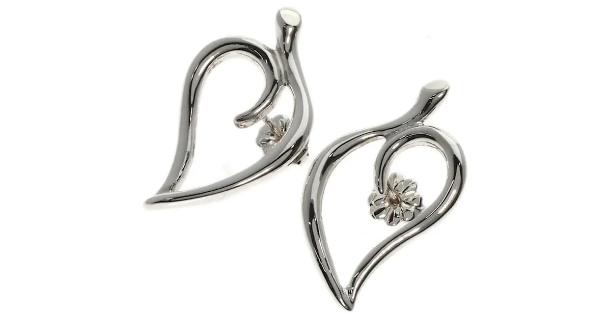 Tiffany & Co Pendientes de plata Tiffany en forma de hoja 