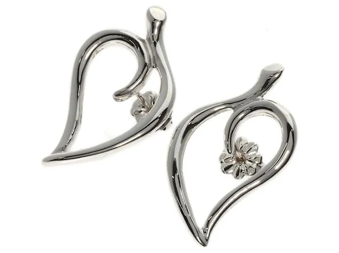 Tiffany & Co Pendientes de plata Tiffany en forma de hoja 