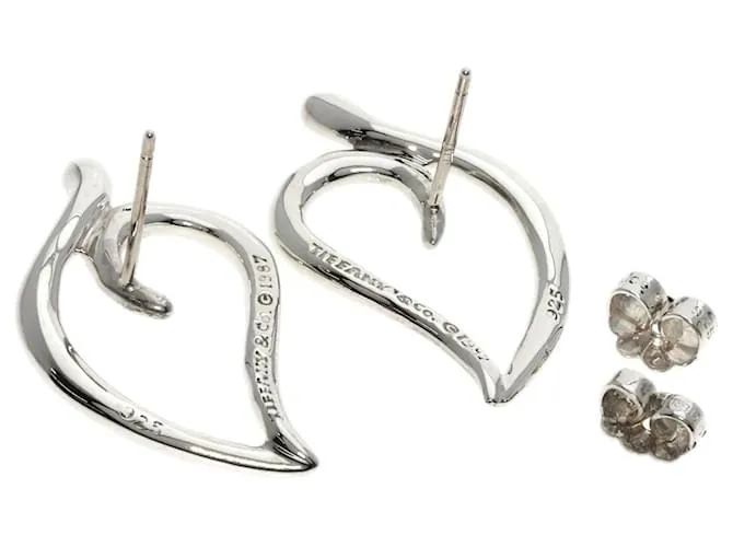 Tiffany & Co Pendientes de plata Tiffany en forma de hoja 