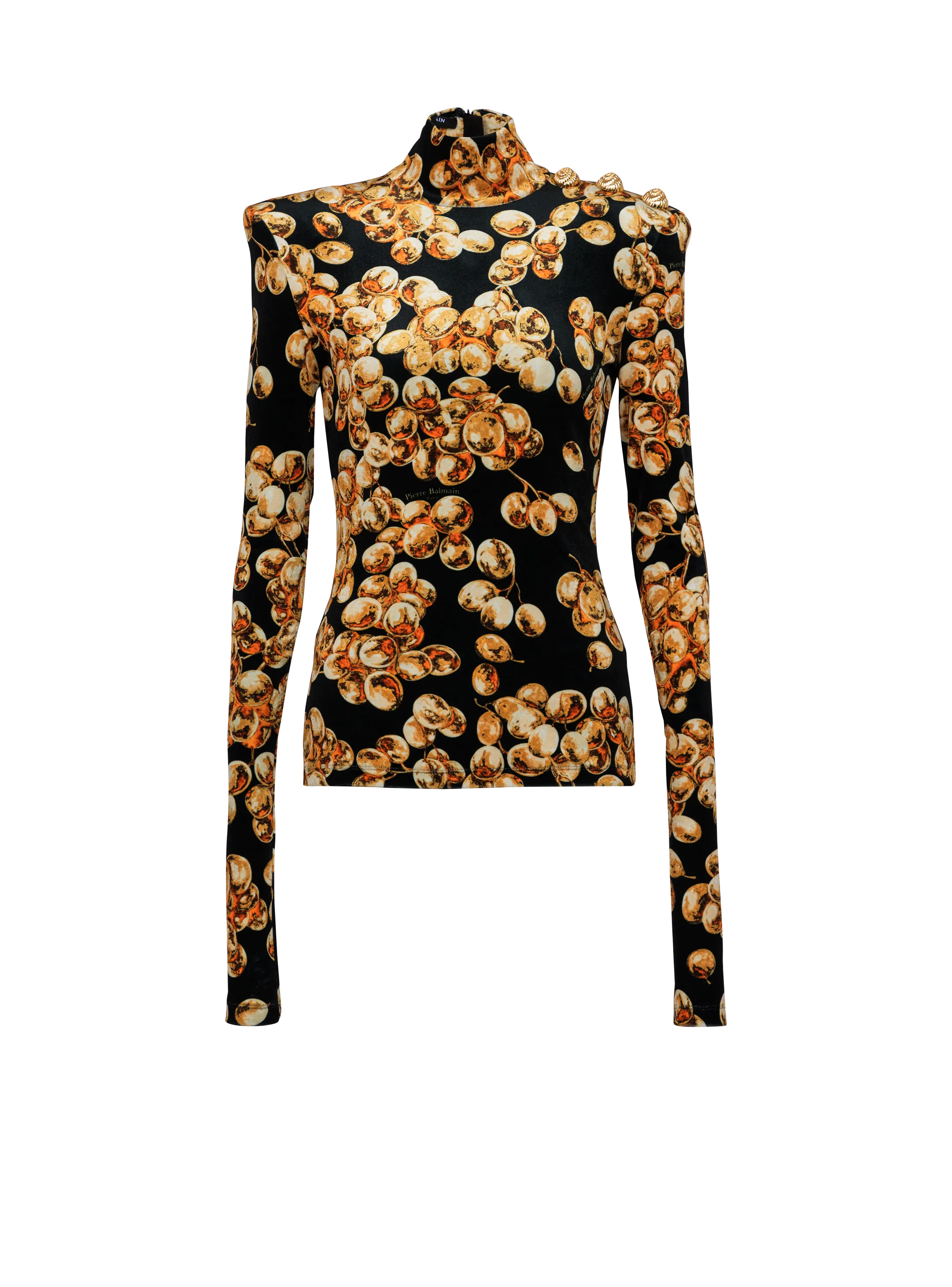 Top de terciopelo con estampado Raisin
