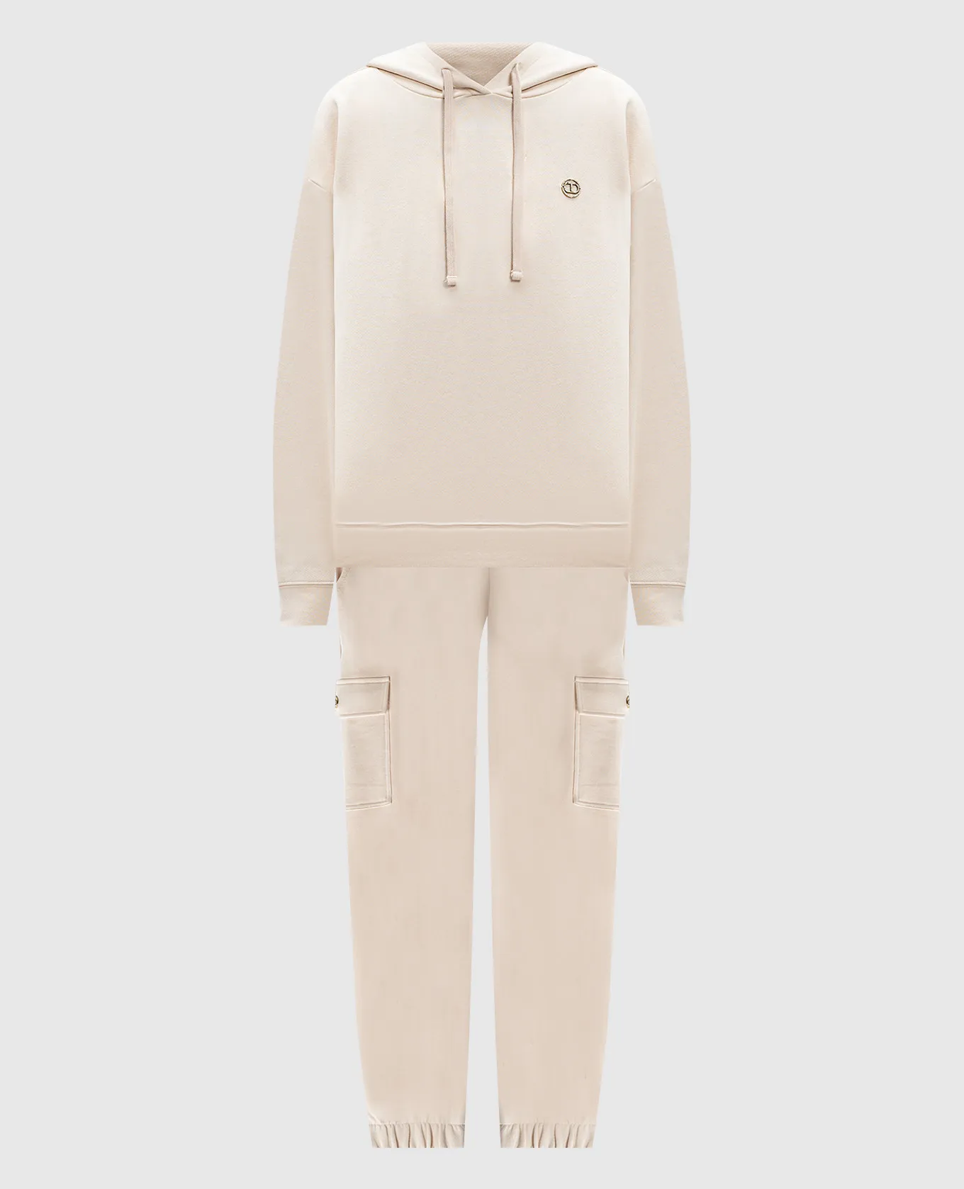 Twinset Beige Crystal Oval T Logo Tracksuit