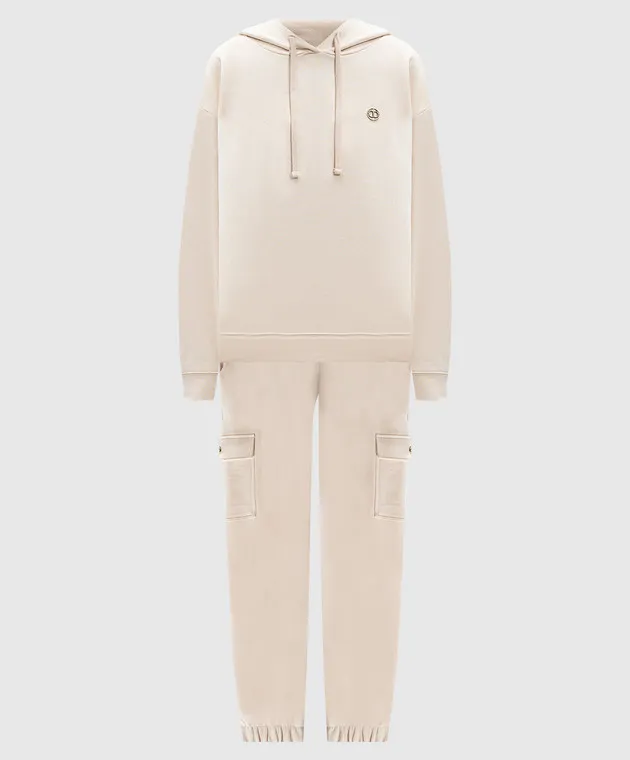 Twinset Beige Crystal Oval T Logo Tracksuit