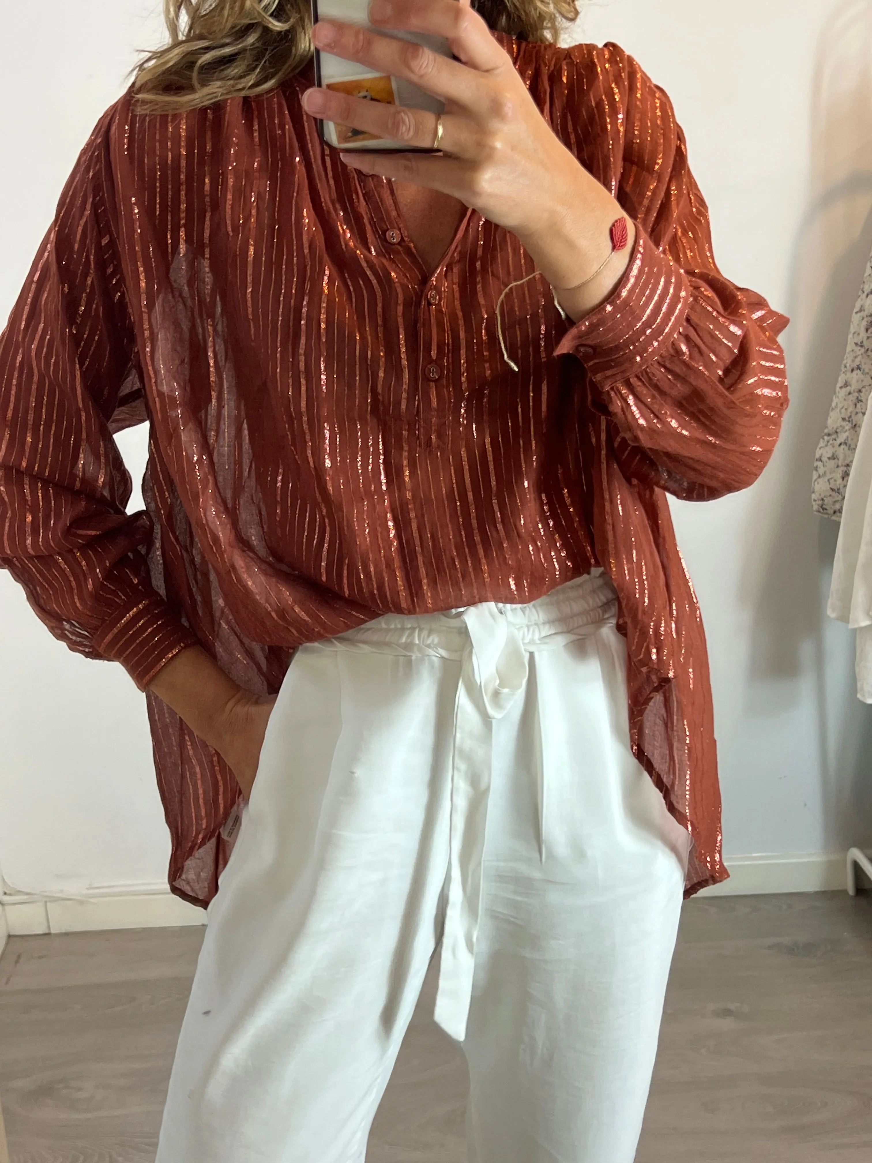 ULLA JOHNSON.Blusa rayas oversized T.2(m)