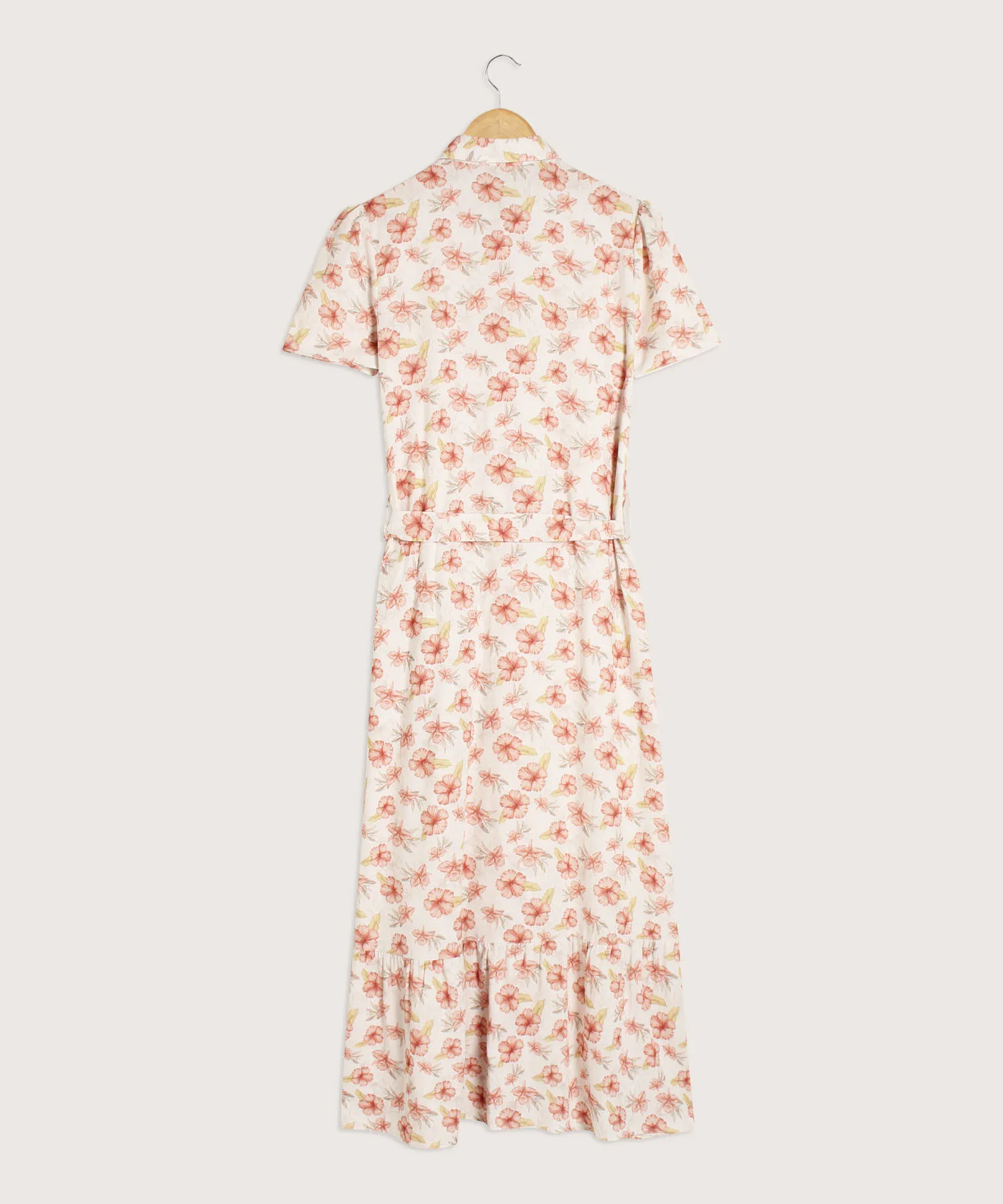 VESTIDO ESTAMPADO CAMISERO CON CINTUR&OACUTE;N