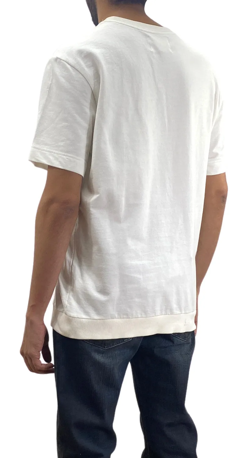 VINTAGE Polera Blanca Estampada