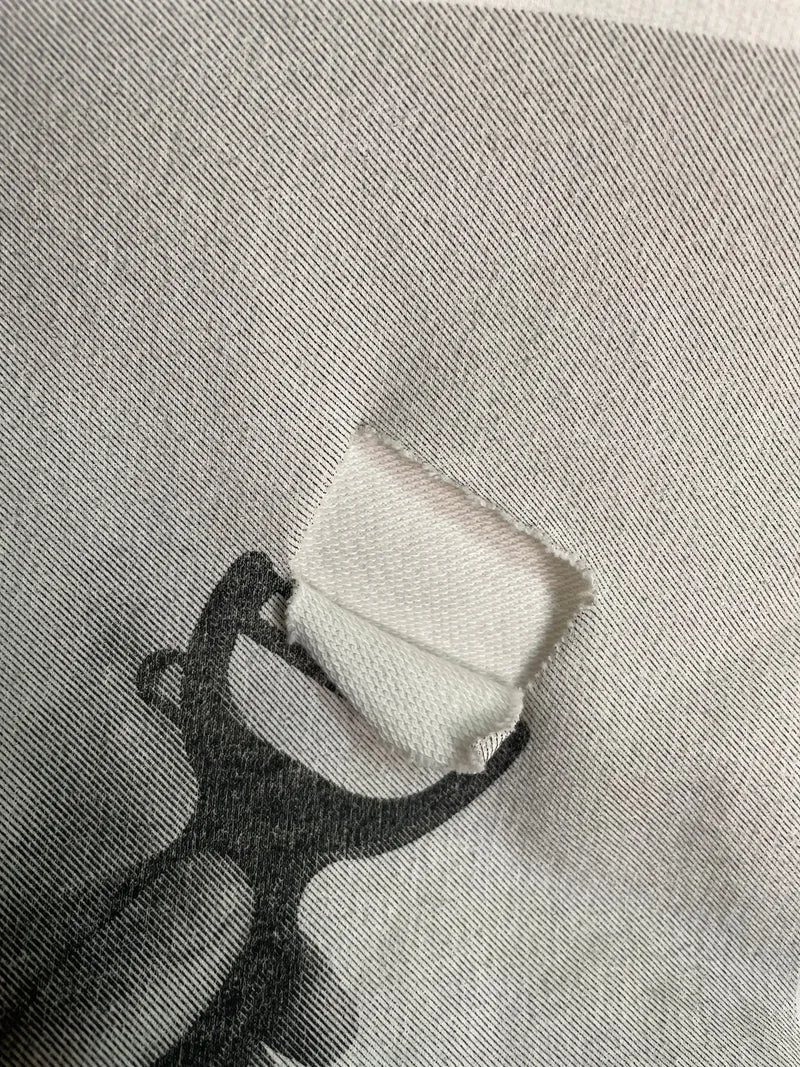 VINTAGE Polera Blanca Estampada
