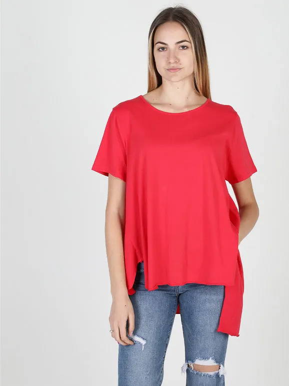 Wendy Trendy Camiseta maxi asimétrica de mujer de algodón