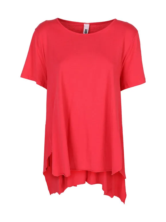 Wendy Trendy Camiseta maxi asimétrica de mujer de algodón