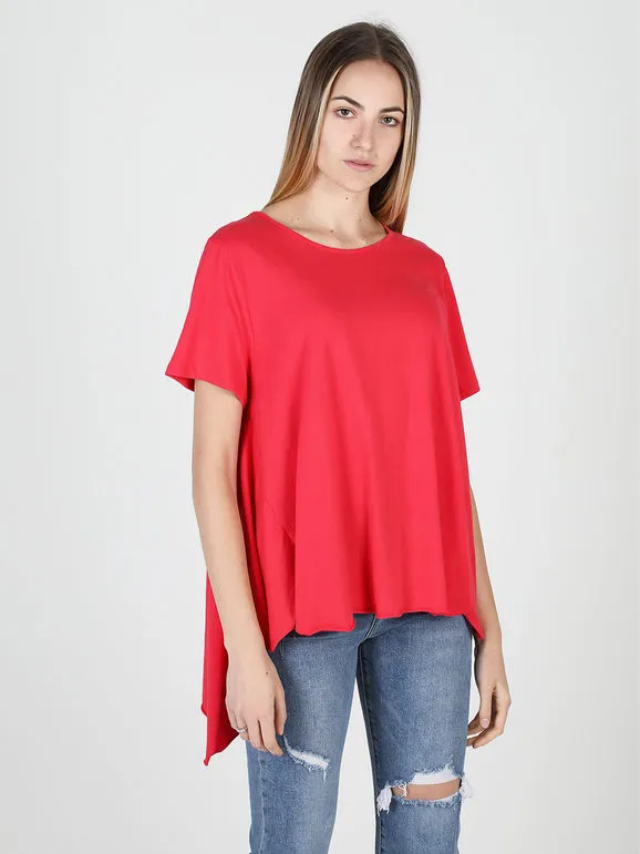 Wendy Trendy Camiseta maxi asimétrica de mujer de algodón
