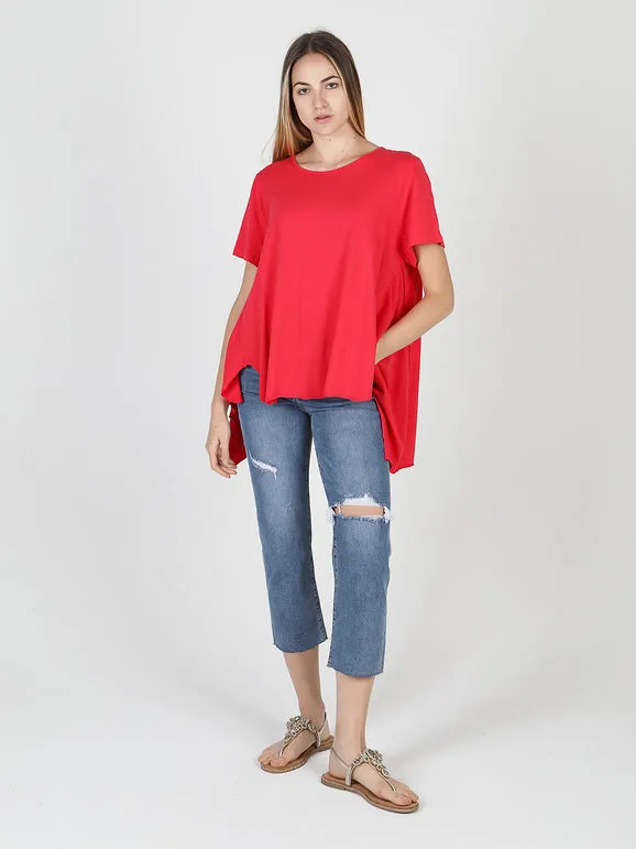 Wendy Trendy Camiseta maxi asimétrica de mujer de algodón